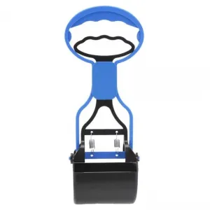 Long Handle Jaw Poop Scoop Clean Pick Up Animal Waste Dog Puppy Cat Waste Picker (Modrá)