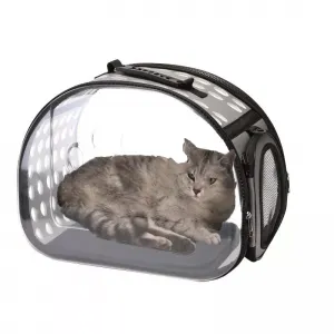 Průhledný batoh pro domácí zvířata Pet Space Capsule, malý (šedý)