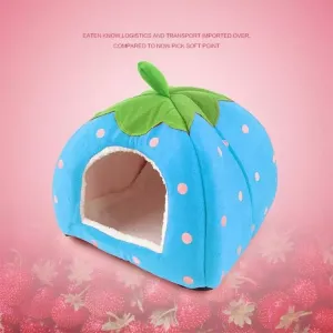 Skládací plyšový dům pro domácí mazlíčky ve tvaru jahody, velikost: XS
