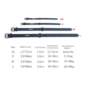 JINMAOHOU Dvojvrstvý kožený obojek pro psy, velikost S 39x2.2cm (hnědý)