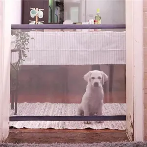 Magický bezpečnostní pet gate pro psy a kočky - 180 cm x 72 cm (černý)