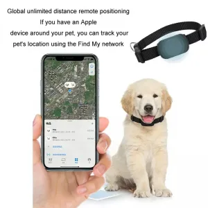 Mfi Certified Smart Pet Locator Ochranný Kryt Silikonový Obojek (Černý)