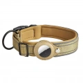 Obojek pro psa s AirTag - Neopren, Reflexní, Velikost: M (Tmavě Khaki)