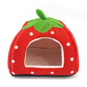 Skládací dům pro domácí zvířata ve tvaru jahody, velikost M (červená)