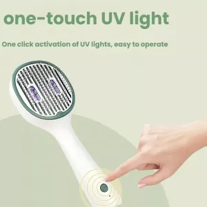 Hřeben na odstranění chlupů pro domácí zvířata s UV sterilizací (tmavě zelený)