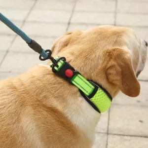 Hupací obojek pro psa s medovou strukturou - Dýchací, reflexní, anti-stranglící L (Červený)