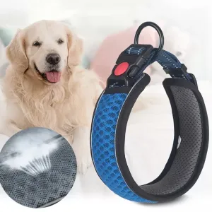 Obojek pro psy Honeycomb Net, běžný, prodyšný, reflexní, antiškrtící, L (modrý)