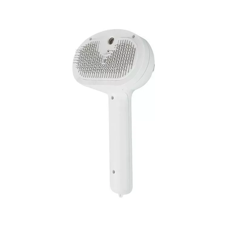 Pet Blue Light Antibacterial Spray Massage Knot Comb (Bílá)