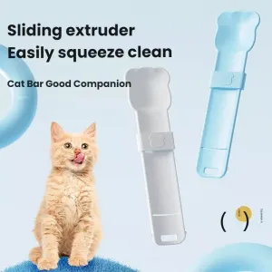 Pet Feeder Squeezes Cat Snack Tableware (Modrá)