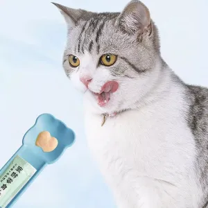 Pet Feeder Squeezes Cat Snack Tableware (Modrá)