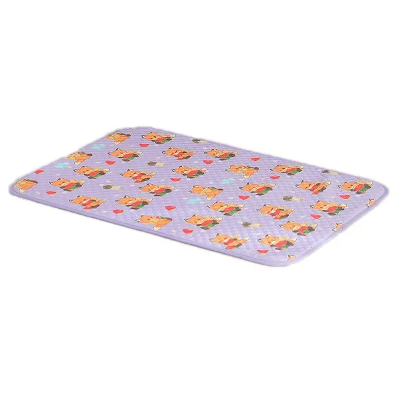 Podložka pro domácí zvířata 40x30cm - Chladící mat na spaní pro kočky a psy (Fialová melounová liška)