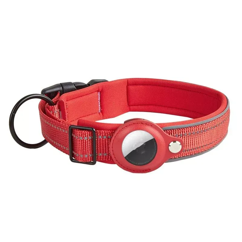 Reflexní obojek pro psy s AirTag - Neopren, velikost S (červený)