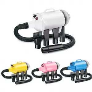 2100W Sušička psí srsti s plynulou regulací rychlosti a integrovaným vysavačem 220V EU (Pure Black)