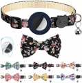 Anti-Lost Potisk Bow Pet Necklace s Klíčenkou pro AirTag (Oranžová)