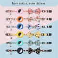 Anti-Lost Potisk Bow Pet Necklace s Klíčenkou pro AirTag (Oranžová)