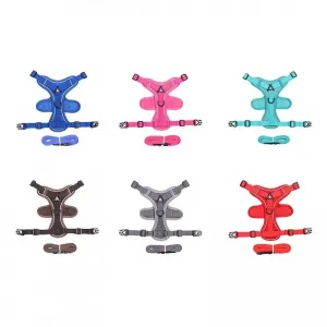 Hrudní popruh pro psy HT-864, reflexní, prodyšný, velikost M (růžová)