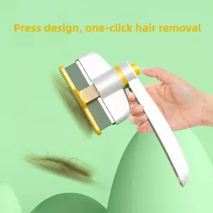 Nástroj na odstraňování chlupů pro domácí mazlíčky - One Touch otáčecí hřeben s jemnými zuby (bílá/zelená)