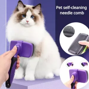 Pet Deshedding Brush for Cats & Dogs - 1-Click uvolňovací kartáč (Malý, Sky Blue)