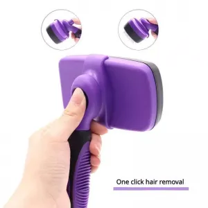 Pet Deshedding Brush for Cats & Dogs - 1-Click uvolňovací kartáč (Malý, Sky Blue)