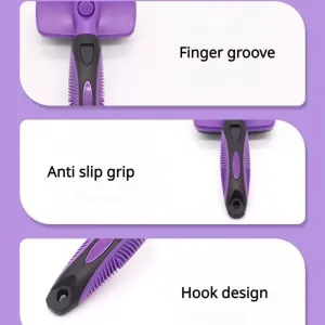 Pet Deshedding Brush for Cats & Dogs - 1-Click uvolňovací kartáč (Malý, Sky Blue)
