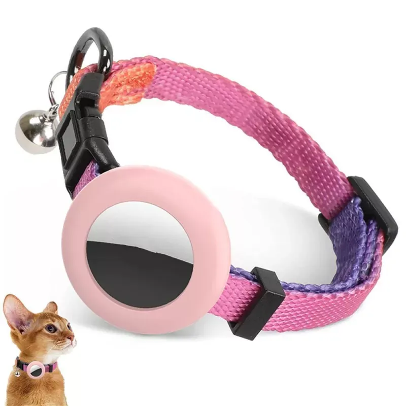Silikonový obal pro AirTag s duhovým gradientem na obojek pro kočky se zvonkem (oranžový gradient)