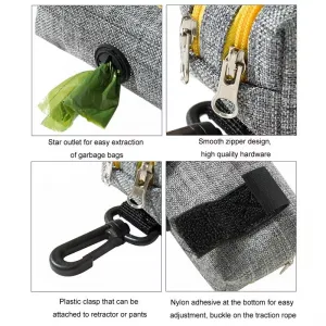 Taška na sběr psích exkrementů Outdoor (Šedozelená, Dvoucestný zip)