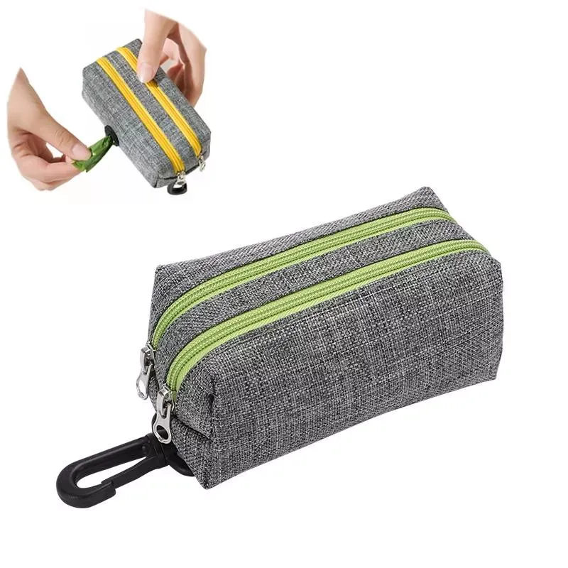 Taška na sběr psích exkrementů Outdoor (Šedozelená, Dvoucestný zip)