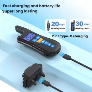 Voděodolný elektronický obojek pro psy s dálkovým ovládáním - zařízení pro kontrolu štěkání