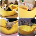 Domací pelíšek pro kočky Creative Kennel, tvar banánu, velikost S (žlutý)