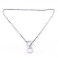 Obojek pro psy - Kovový narážec Snake Chain, Délka: 40 cm (Stříbrný)