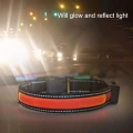 Obojek pro střední a velké psy se solárním a USB nabíjením, LED světlo, obvod krku: L, 50-60cm (oranžový)