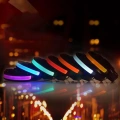 Obojek pro střední a velké psy se solárním a USB nabíjením, LED světlo, obvod krku: L, 50-60cm (oranžový)