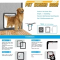 Pet Screen Door s designem stop po tlapkách pro psy a kočky - zamykatelná brána 42x37cm