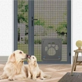 Pet Screen Door s designem stop po tlapkách pro psy a kočky - zamykatelná brána 42x37cm