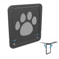 Pet Screen Door s designem stop po tlapkách pro psy a kočky - zamykatelná brána 42x37cm