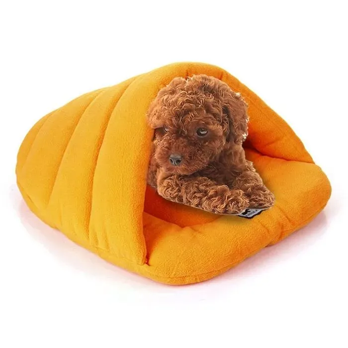 Slipper Shape Polar Fleece Teplý Zateplený Domek pro Psy a Kočky - Velikost L, 58×68×32cm (Oranžový)