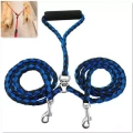 Vodítko pro psy Double Dog s protišroubovacím systémem, 1.4m (Modro-černé)