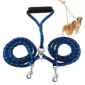 Vodítko pro psy Double Dog s protišroubovacím systémem, 1.4m (Modro-černé)